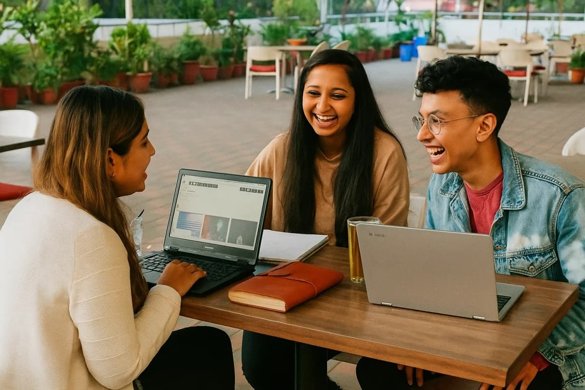 Students studying
